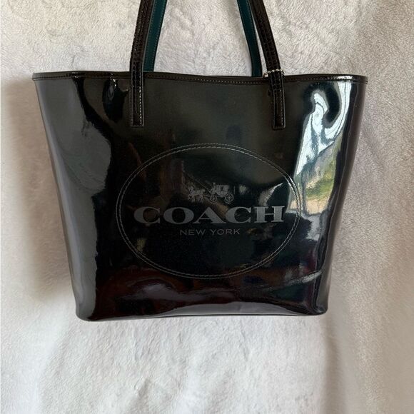 Coach Glitter Iridescent Patent Leather Tote Bag